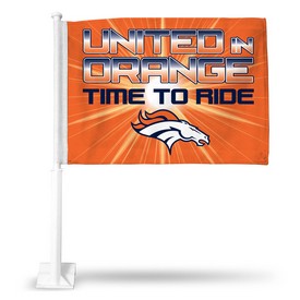 Broncos "Time To Ride" Car Flag, FG1610