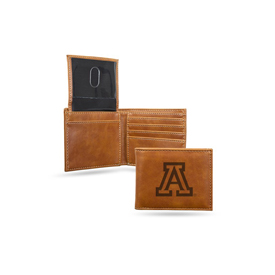 Arizona University Laser Engraved Brown Billfold Wallet, LEBIL460101BR