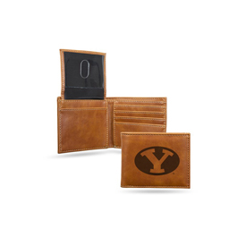 Byu Laser Engraved Brown Billfold Wallet, LEBIL510201BR