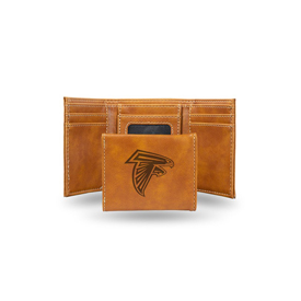Falcons Laser Engraved Brown Trifold Wallet, LETRI2001BR