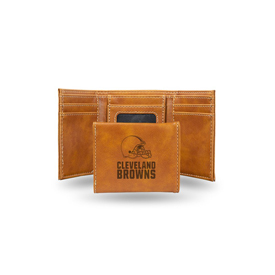 Browns Laser Engraved Brown Trifold Wallet, LETRI2801BR