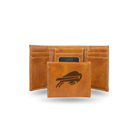 Bills Laser Engraved Brown Trifold Wallet, LETRI3501BR