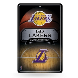Rico Industries NBA Basketball Los Angeles Lakers 11" x 17" Home Decor Sign, MSL82002