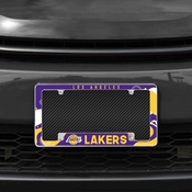 Rico Industries NBA Basketball Los Angeles Lakers Wave 12" x 6" Chrome All Over Automotive License Plate Frame, AFC82040B