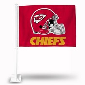 Kc Chiefs Helmet On Red Background Car Flag, FG2704