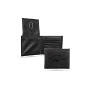 Arkansas University Laser Engraved Black Billfold Wallet, LEBIL360101BK