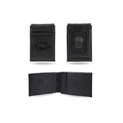 Arkansas University Laser Engraved Black Front Pocket Wallet, LEFPW360101BK