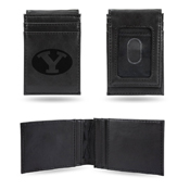 Byu Laser Engraved Black Front Pocket Wallet, LEFPW510201BK
