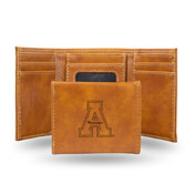 Appalachian State Laser Engraved Trifold Wallet - Brown, LETRI130501BR