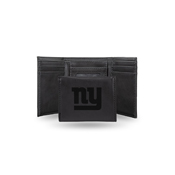 Giants - Ny Laser Engraved Black Trifold Wallet, LETRI1401BK