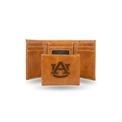 Auburn Laser Engraved Brown Trifold Wallet, LETRI150201BR
