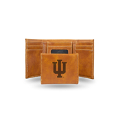 Indiana University Laser Engraved Brown Trifold Wallet, LETRI200101BR