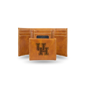 Houston Laser Engraved Brown Trifold Wallet, LETRI261301BR