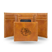Gonzaga Laser Engraved Trifold Wallet - Brown, LETRI292101BR