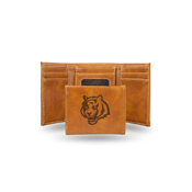Bengals Laser Engraved Brown Trifold Wallet, LETRI3201BR