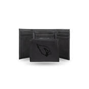 Cardinals - Az Laser Engraved Black Trifold Wallet, LETRI3601BK