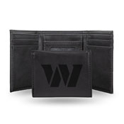 NFL Rico Industries Washington Commanders Laser Engraved Trifold Wallet - Black, LETRI3702BK