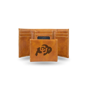 Colorado University Laser Engraved Brown Trifold Wallet, LETRI500101BR