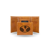 Byu Laser Engraved Brown Trifold Wallet, LETRI510201BR