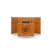 Clippers Laser Engraved Brown Trifold Wallet, LETRI75001BR