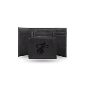 Heat Laser Engraved Black Trifold Wallet, LETRI77001BK