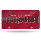 Tampa Bay Buccaneers Wordmark Red Laser Cut Auto Tag, LZC2108