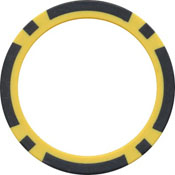 Yellow-Black Classic 8 Stripe Poker Chip for Inlays / ROLL of 25 pcs, 8StripeYB
