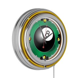 8-Ball 14-inch Neon Wall Clock, 8BL1400