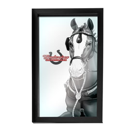 Budweiser Framed Logo Mirror - Clydesdale Black, AB1500-CLY-B
