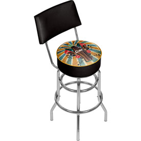 Coca Cola Brazil Color Splash Coke Bottle Pub Stool with Back, COKE-1100-BZ3
