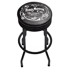 Ford Black Ribbed Bar Stool - Vintage 1903 Ford Motor Co., FD1006-FM03