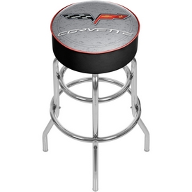 Corvette C6 Padded Bar Stool - Silver, GM1000S-C6-COR