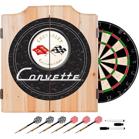 Corvette C1 Dart Cabinet Includes Darts and Board - Black, GM7000B-C1-COR