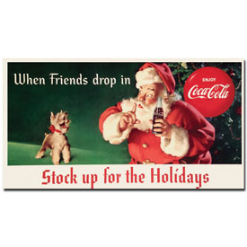 Coke Santa w/ Dog - Stock up for the Holiday-13 x 24 Inches, cokeSanta2-c1324gg