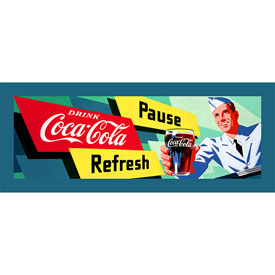 Coke Waiter 12x36 Inch Stretched Canvas Print, cokeW2091-C1236GG