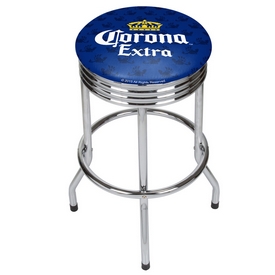 Corona Chrome Ribbed Bar Stool - Griffin, CRN1005-GFN