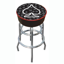 Four Aces Spade Logo Padded Bar Stool, FA1000S