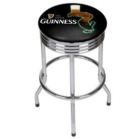 Guinness Chrome Ribbed Bar Stool - Feathering, GN1005-FTHR