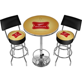 Ultimate Miller High Life Pub Table And Stools With Back, MHL9900