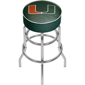 University of Miami Chrome Bar Stool with Swivel - Reflection, MIA1000-REF