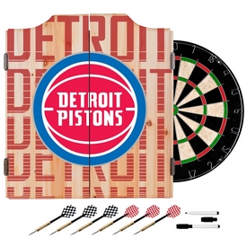 NBA Dart Cabinet Set with Darts and Board - City - Detroit Pistons, NBA7010-DP3