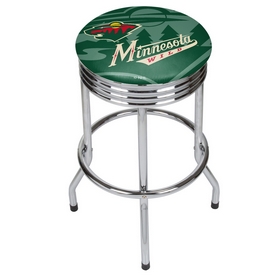 NHL Chrome Ribbed Bar Stool - Minnesota Wild, NHL1005-MW