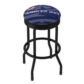 NHL Black Ribbed Bar Stool - Columbus Blue Jackets, NHL1006-CBJ