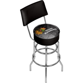 NHL Swivel Bar Stool with Back - Watermark - Chicago Blackhawks, NHL1100-CBH-WM
