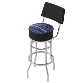 NHL Swivel Bar Stool with Back - Watermark - Columbus Blue Jackets, NHL1100-CBJ-WM