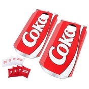  Currently Editing: Coca Cola Cornhole Outdoor Game Set, 2 Wooden Coke Can-Shaped Corn Hole Toss Boards with 8 Bean Bags by Hey! Play!