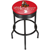 Budweiser Black Ribbed Bar Stool - Clydesdale Red, AB1006-CLY-R