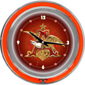 Budweiser A & Eagle 14 Inch Neon Wall Clock, AB1400-AE
