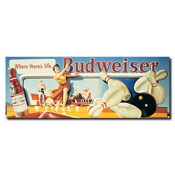 Budweiser Vintage Ad - Bowling Stretched Canvas 14 x 30 Inch, AB209-C1430GG