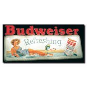Budweiser Vintage Ad - Refreshing - Canvas 14 x 30 Inch, AB210-C1430GG